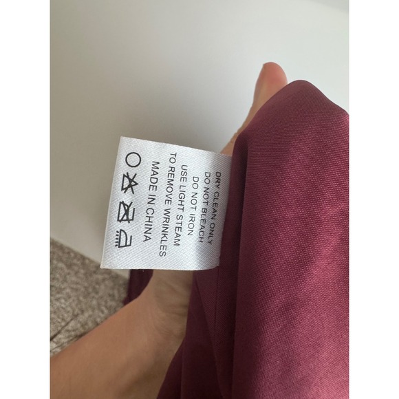 Azazie Burgundy Sleeveless V-Neck Ruffle Chiffon Bridesmaid Dress - Picture 6 of 8